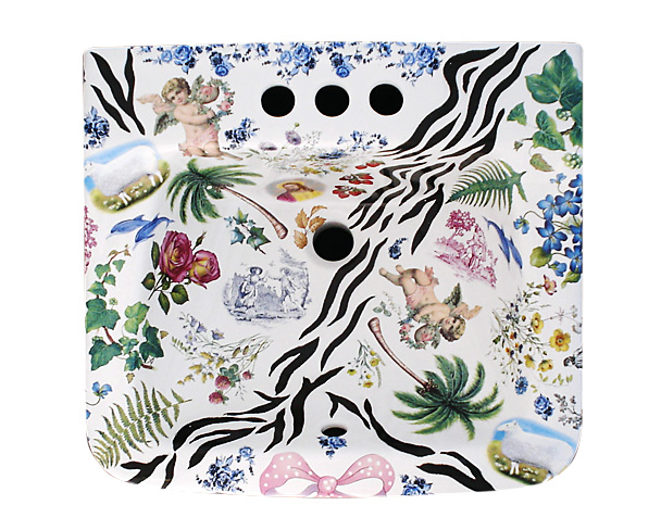 Top view of the wild design painted sink